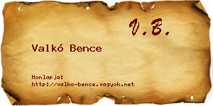 Valkó Bence névjegykártya